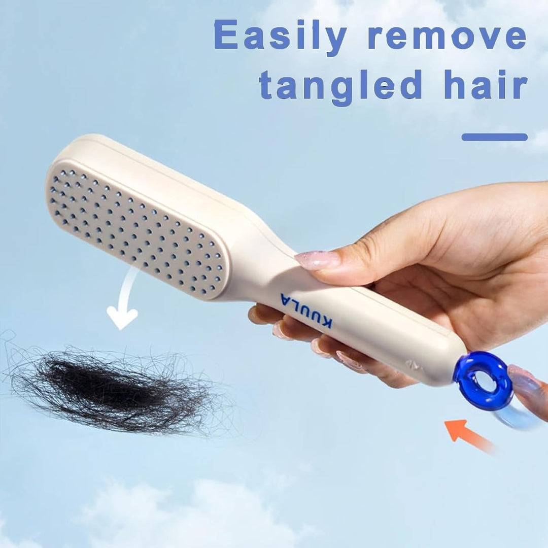 Self Cleaning Hair Brush, One-click Cleaning Telescopic Hair Comb – Without Box (random Color) ZE Enterprises