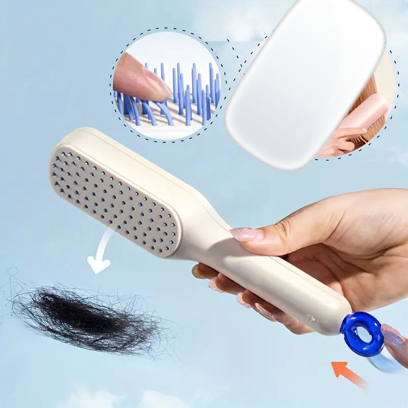 Self Cleaning Hair Brush, One-Click Cleaning Telescopic Hair Comb  (Random Color) ZE Enterprises