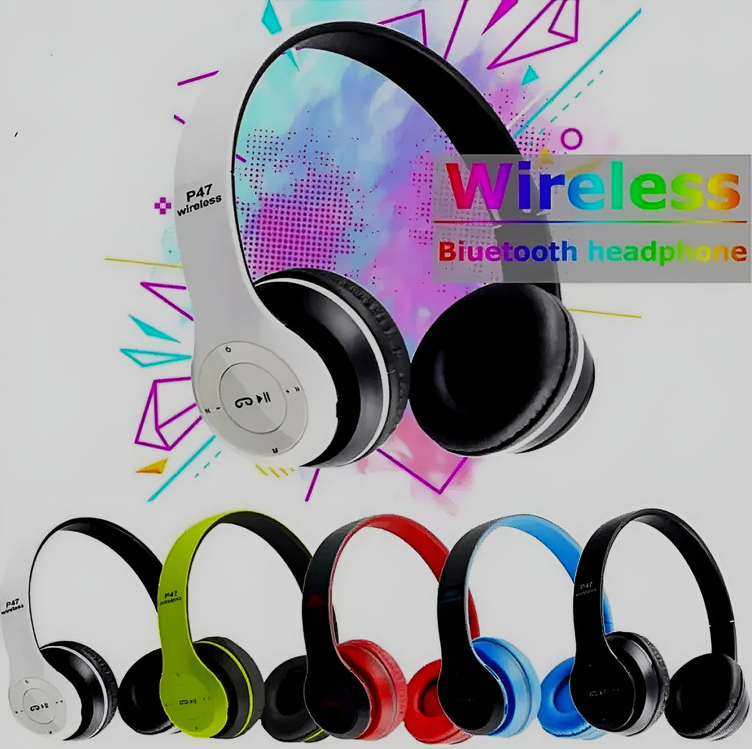 P47 Bluetooth Headphones Over Ear Foldable Headset For Gaming (random color) ZE Enterprises