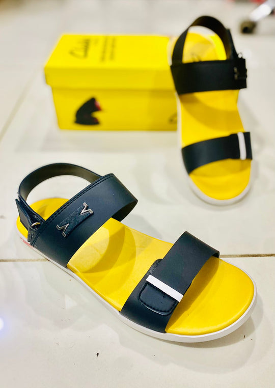 (Black &amp; yellow  )  Comfortable💯Soft Clarks Sadle’s For Men ZE Enterprises