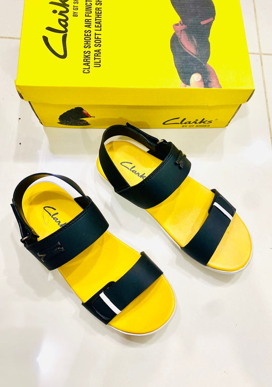 (Black &amp; yellow  )  Comfortable💯Soft Clarks Sadle’s For Men ZE Enterprises