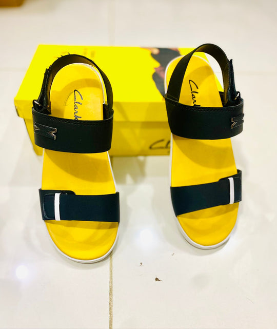 (Black &amp; yellow  )  Comfortable💯Soft Clarks Sadle’s For Men ZE Enterprises