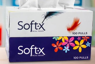 SOFTEX Facial Tissue Box - 50 Pulls Per Box ZE Enterprises