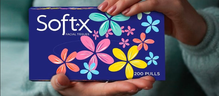 SOFTEX Facial Tissue Box - 50 Pulls Per Box ZE Enterprises