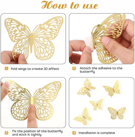 3D Wall Stickers Hollow Butterfly for Kids Rooms Home Wall Decor DIY Fridge stickers Room Decoration ZE Enterprises