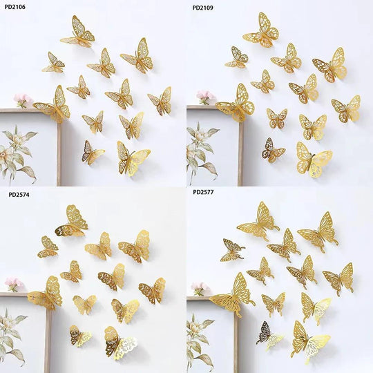 3D Wall Stickers Hollow Butterfly for Kids Rooms Home Wall Decor DIY Fridge stickers Room Decoration ZE Enterprises