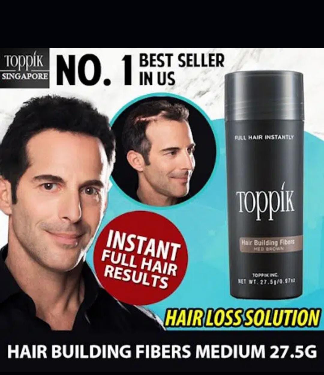 Toppik Hair Building Fiber Fuller Looking Hair for Men &amp; Women (27.5g) ZE Enterprises