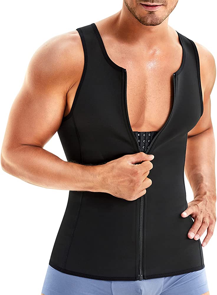 Hot Shapers Slimming Shirt Zipper Body Shaper Instead Slim Shirt For Men Black ZE Enterprises