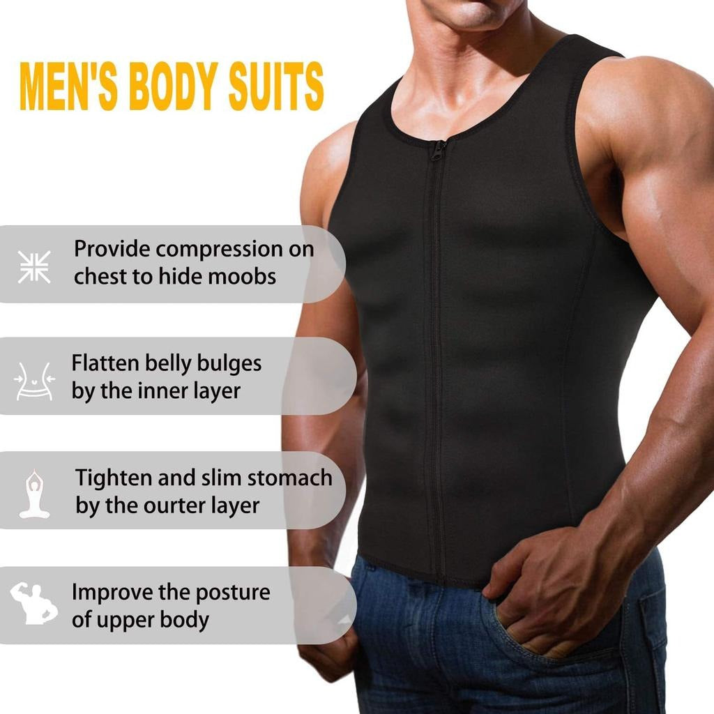 Hot Shapers Slimming Shirt Zipper Body Shaper Instead Slim Shirt For Men Black ZE Enterprises