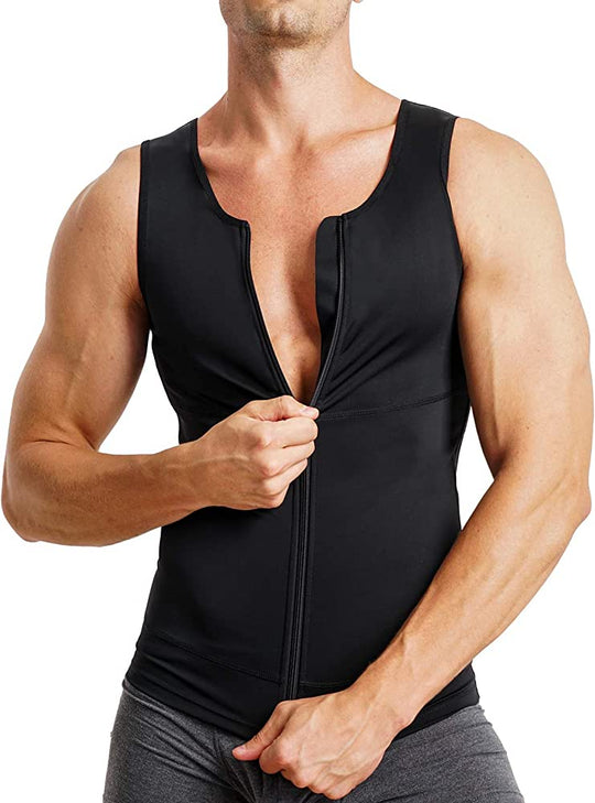 Hot Shapers Slimming Shirt Zipper Body Shaper Instead Slim Shirt For Men Black ZE Enterprises