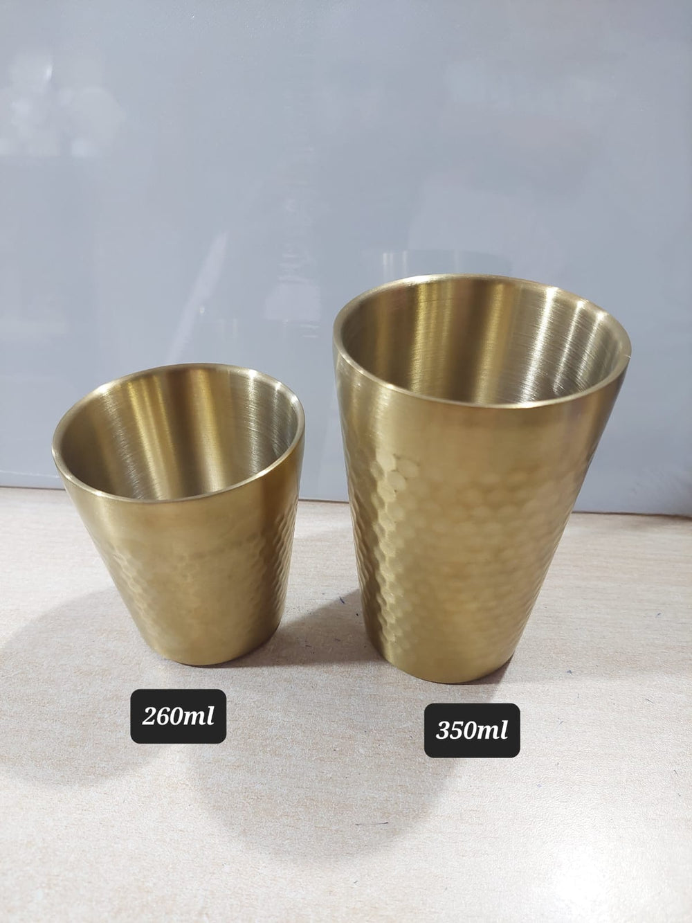 (1pcs)Mishrit Stainless Steel Drinking Glass for Water, Milk Tea Coffee Lassi Glass Tumbler Set, Premium Mirror Finish Silver Glass (Only Golden) ZE Enterprises