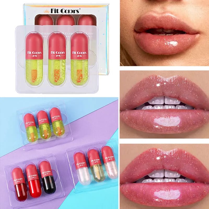 Set Of 3 Lip Oil Gloss Volumising Lip Plump Enhancer Fuller Lip Plumper Base Set ZE Enterprises