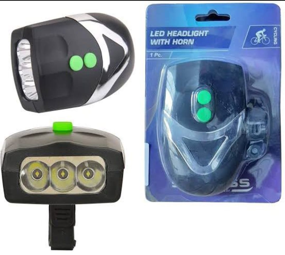 3 LED Bicycle Front Head light &amp; bell siren alarm hooter / cycle light generic ZE Enterprises