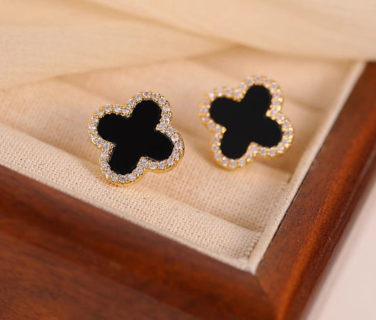 Stainless steel  Flower  zircon studs Earrings ZE Enterprises