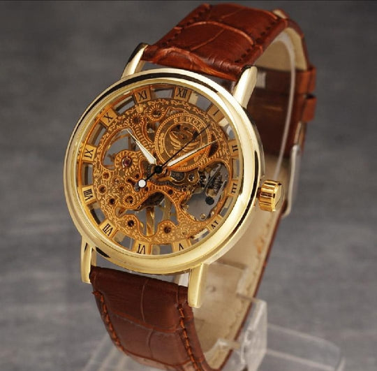 Skeleton watch  Stylish Watch leather strap ZE Enterprises