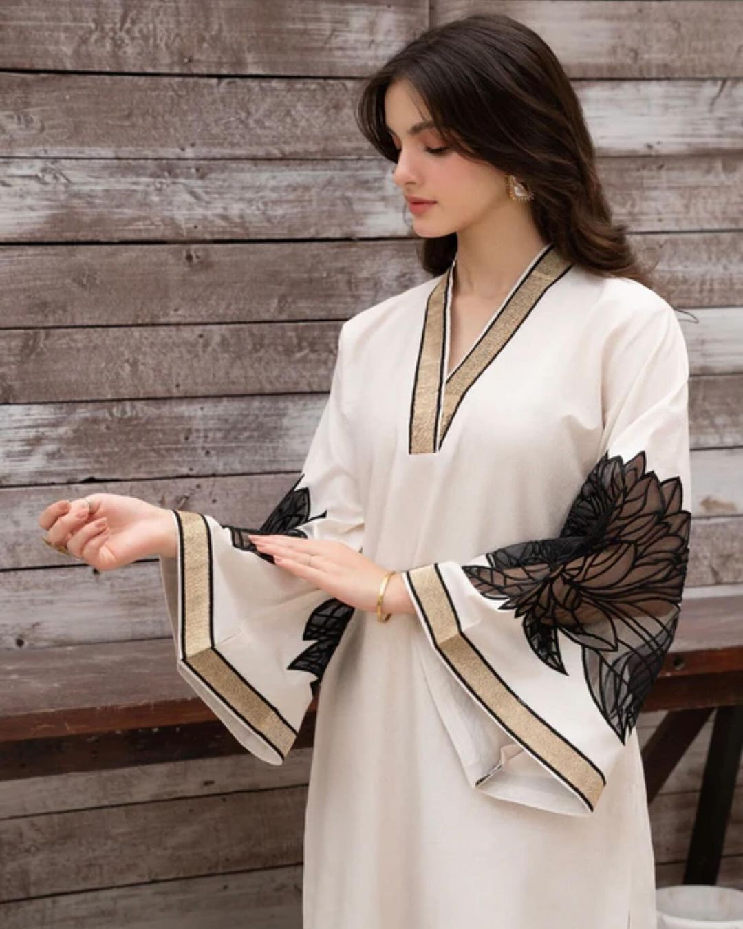 2Pc Almond EMBROIDERY Shirt With Almond EMBROIDERY Plazo ZE Enterprises