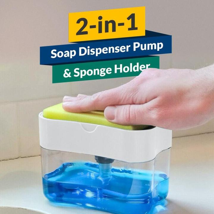 2 in 1 soap Dispenser soap pump with Sponge (random color ) ZE Enterprises