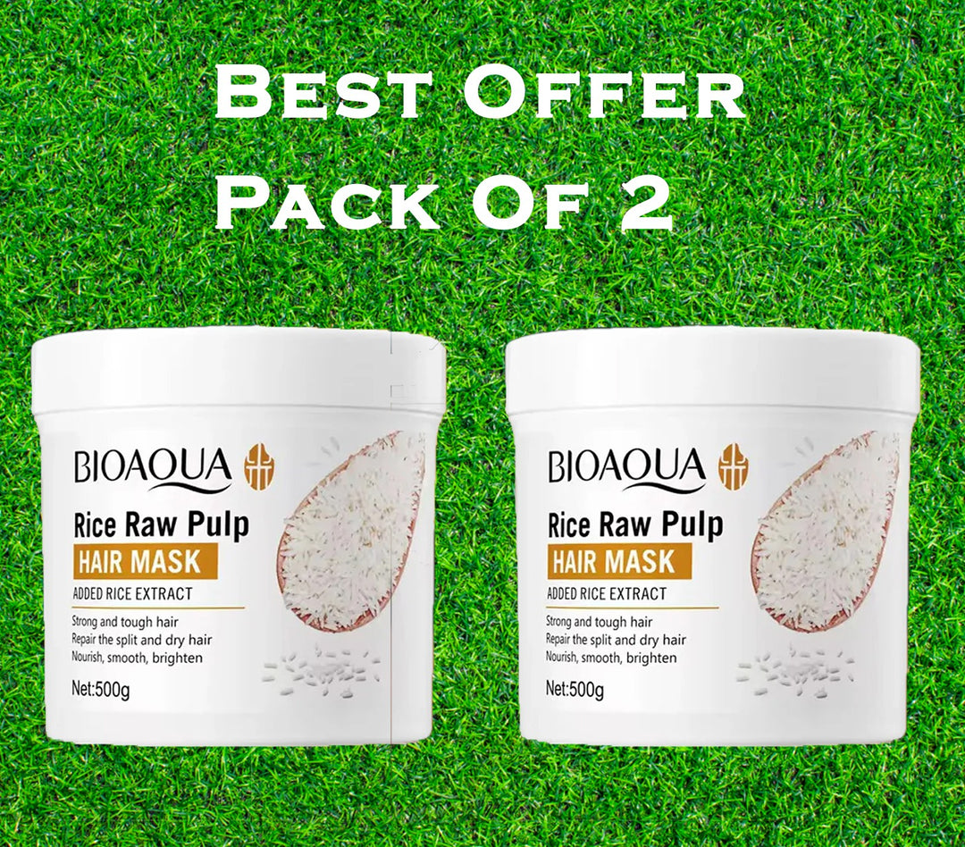 (Pack Of 2) Bioaqua Rice Raw Pulp Hair Mask 500g ZE Enterprises