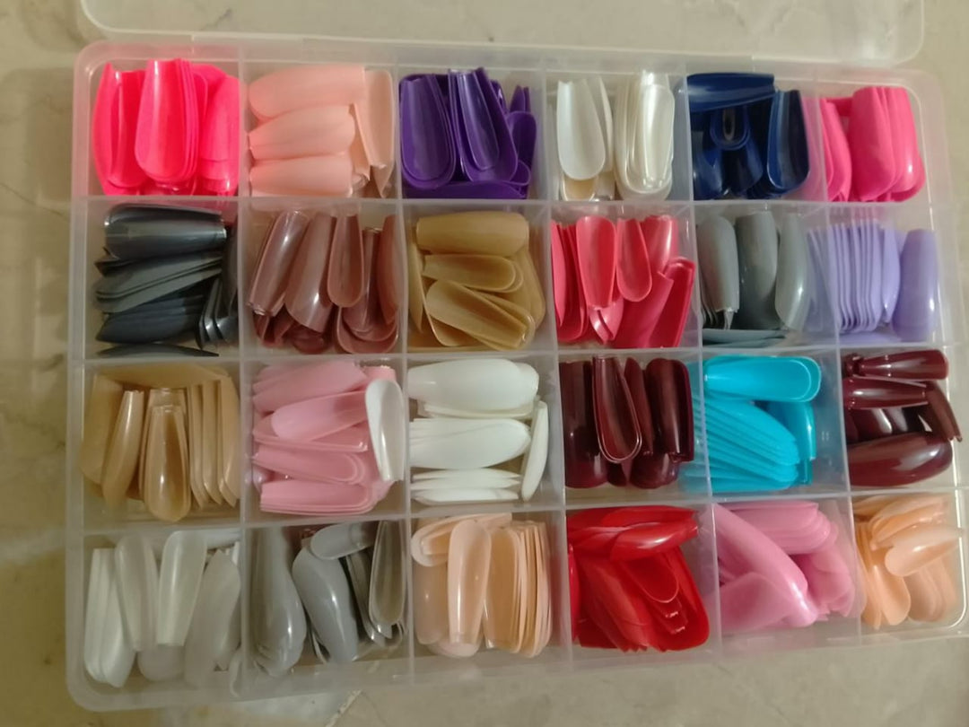 576 Pcs Artificial Fake Nails Multicolor for girls ZE Enterprises