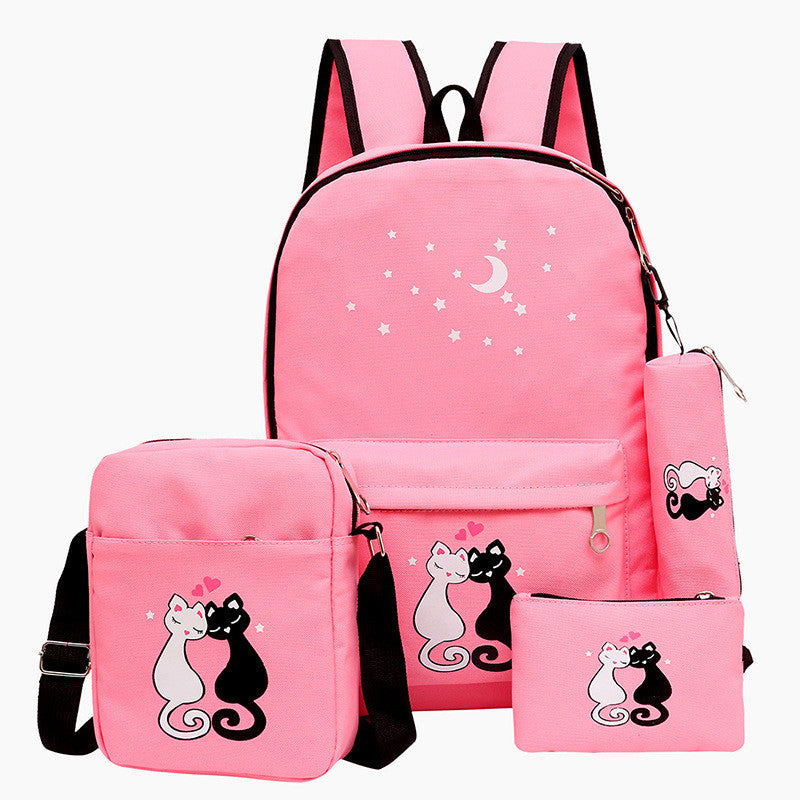 4-Piece School Bag Set/ backpack Children School Bags For Girls Boys Canvas School Bag Fashion Kids ZE Enterprises