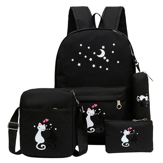 4-Piece School Bag Set/ backpack Children School Bags For Girls Boys Canvas School Bag Fashion Kids ZE Enterprises