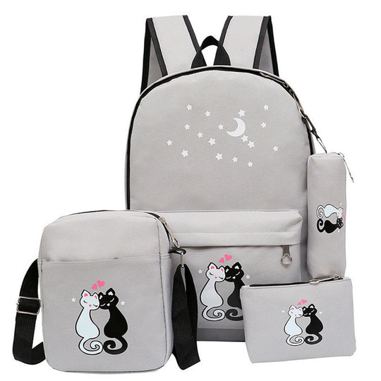 4-Piece School Bag Set/ backpack Children School Bags For Girls Boys Canvas School Bag Fashion Kids ZE Enterprises