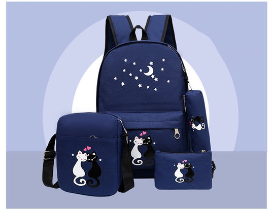 4-Piece School Bag Set/ backpack Children School Bags For Girls Boys Canvas School Bag Fashion Kids ZE Enterprises