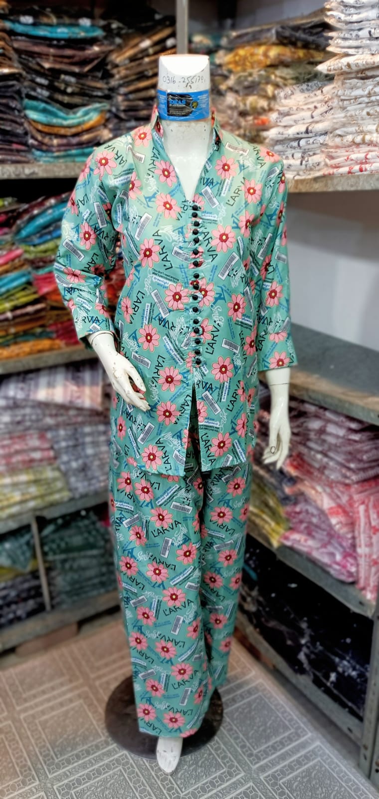 2 Pcs Women's Stitched Printed Shirt And Trouser ZE Enterprises