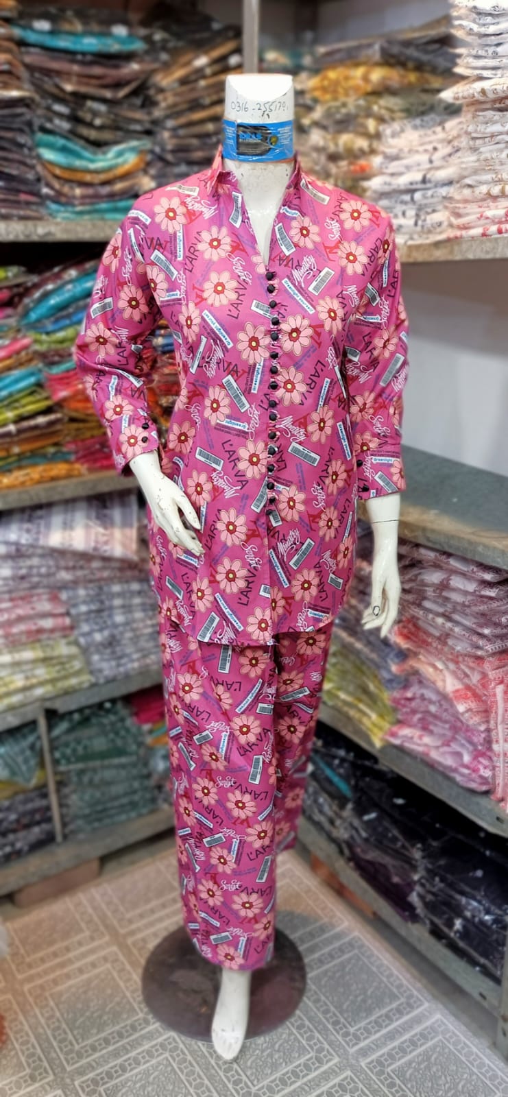 2 Pcs Women's Stitched Printed Shirt And Trouser ZE Enterprises