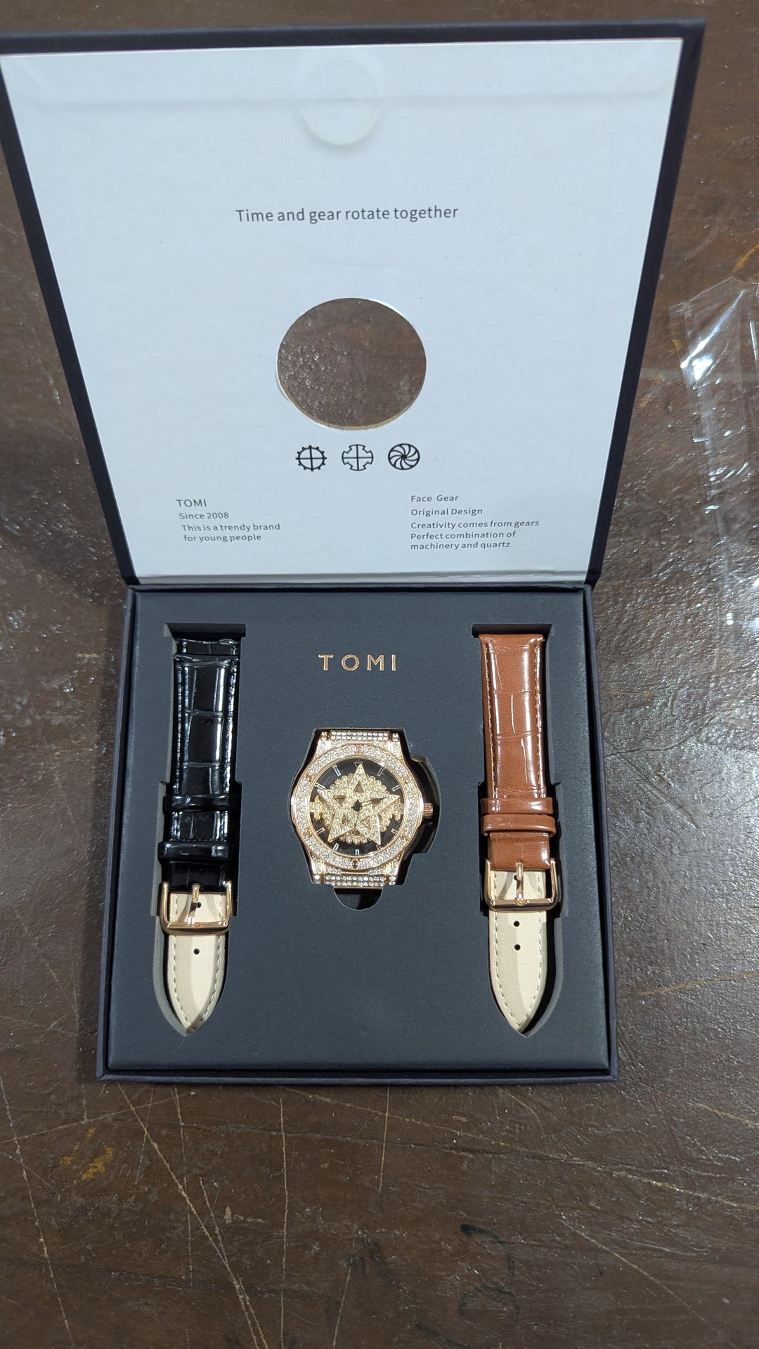 TOMI Face Gear Dual Strap Luxury Watch ZE Enterprises