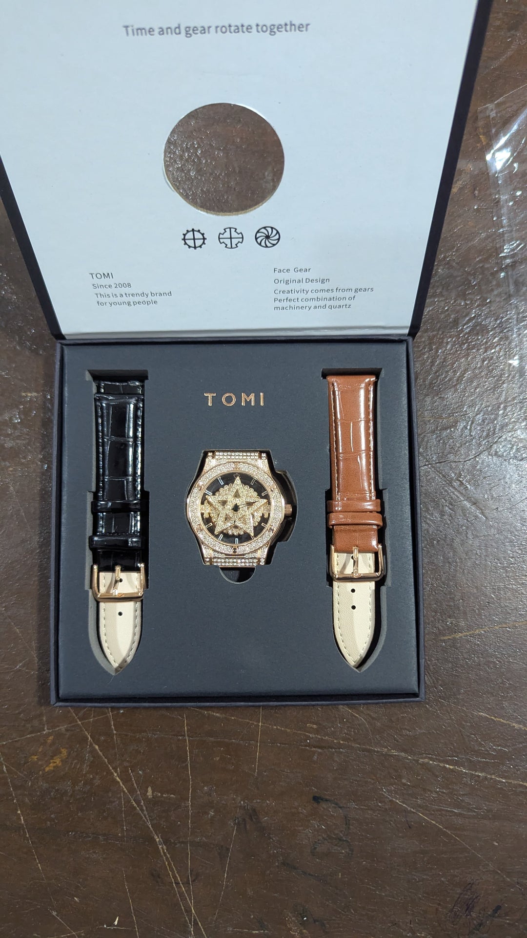 TOMI Face Gear Dual Strap Luxury Watch ZE Enterprises