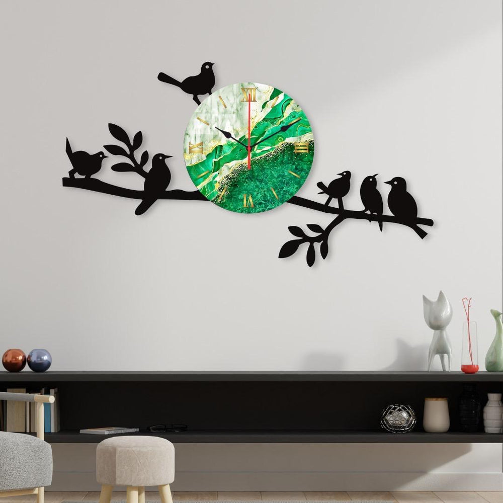 Sparrow Design dial Wooden Wall Clock for Home and Offices decore ZE Enterprises