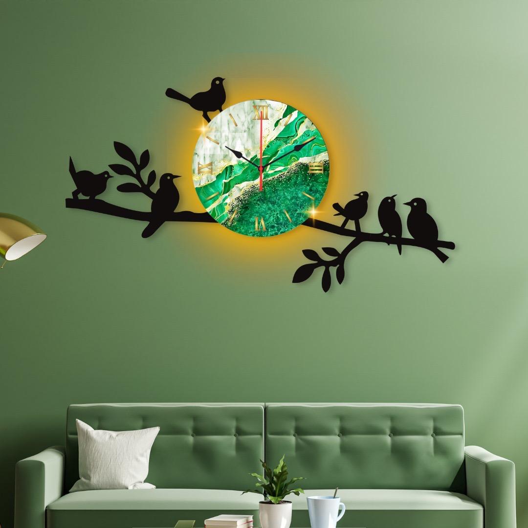 Sparrow Design dial Wooden Wall Clock for Home and Offices decore ZE Enterprises