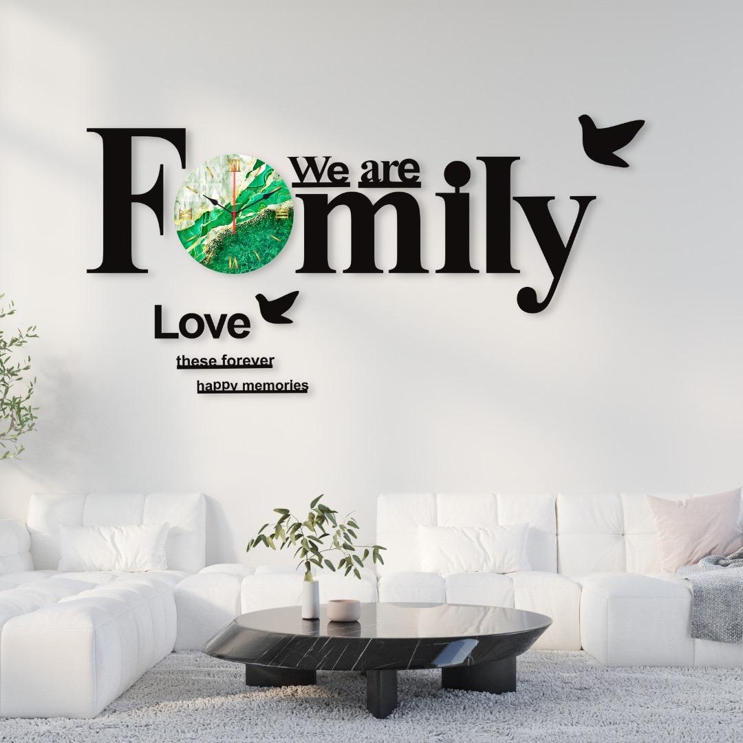 We Are Family with Birds Wall Clock Design Decoration For Home ZE Enterprises