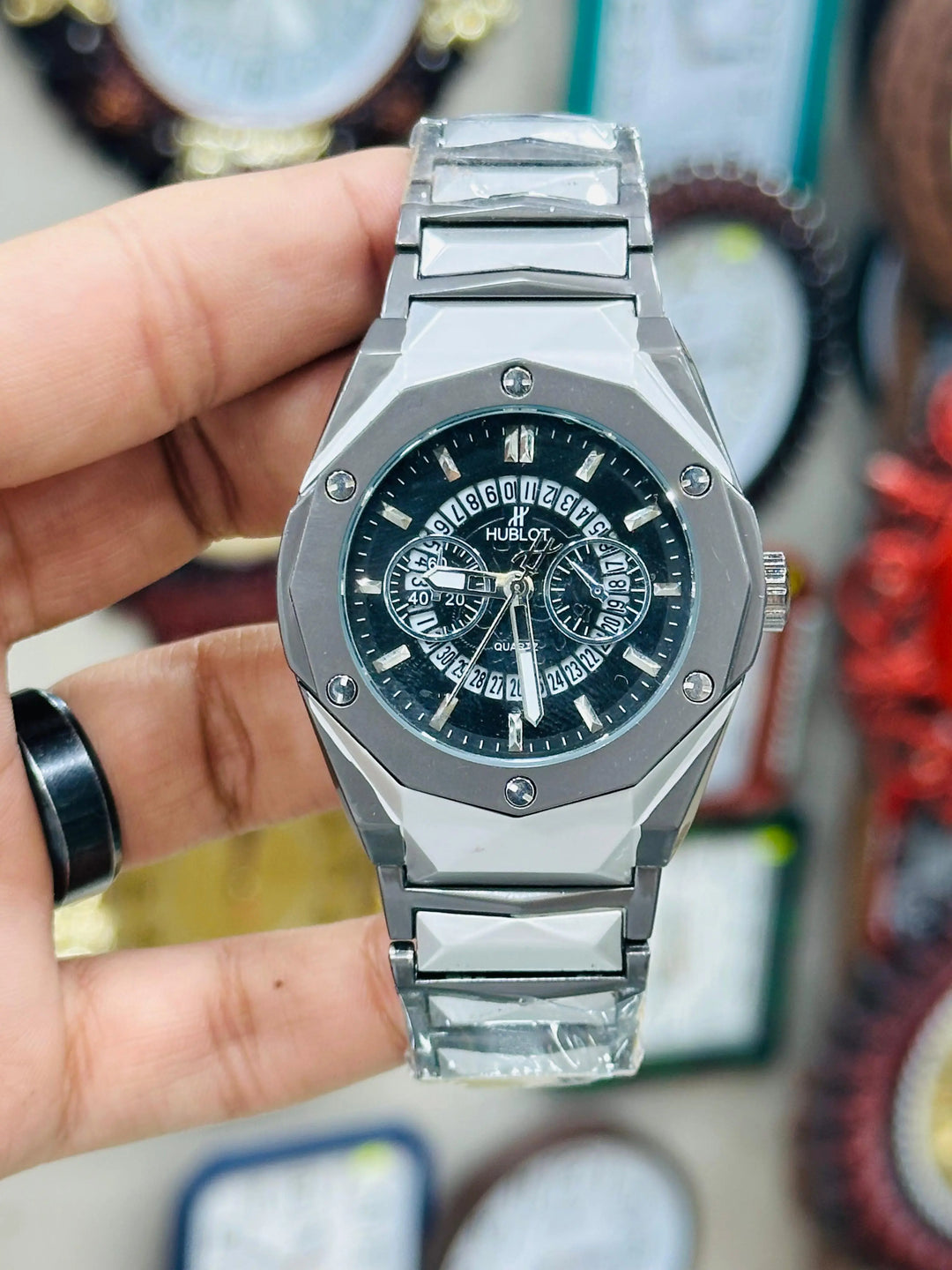 Hublot Diamond Cut Date Watch (Without Box) ZE Enterprises