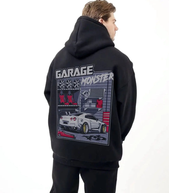 garage monster  print style Premium Quality Hoodie Unisex Winter Collection(black) ZE Enterprises