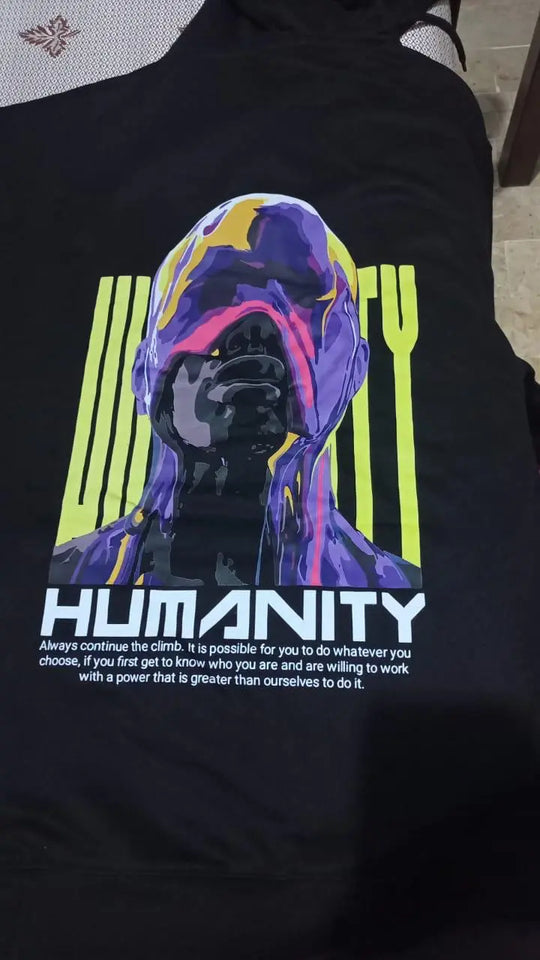 Humanity print style Premium Quality Hoodie Unisex Winter Collection(black) ZE Enterprises