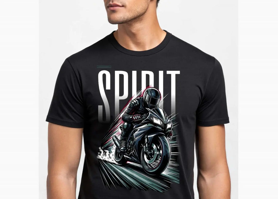 Spirit Running Bike Style Half Sleeves Trendy Designs Premium T-Shirts ZE Enterprises