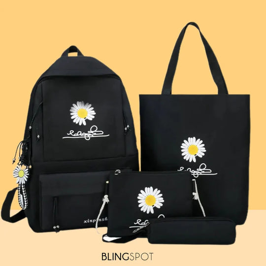 4-Piece School Bag Set Daisy Flower  Backpack Set Stylish &amp; Practical new arrival 2024 ZE Enterprises