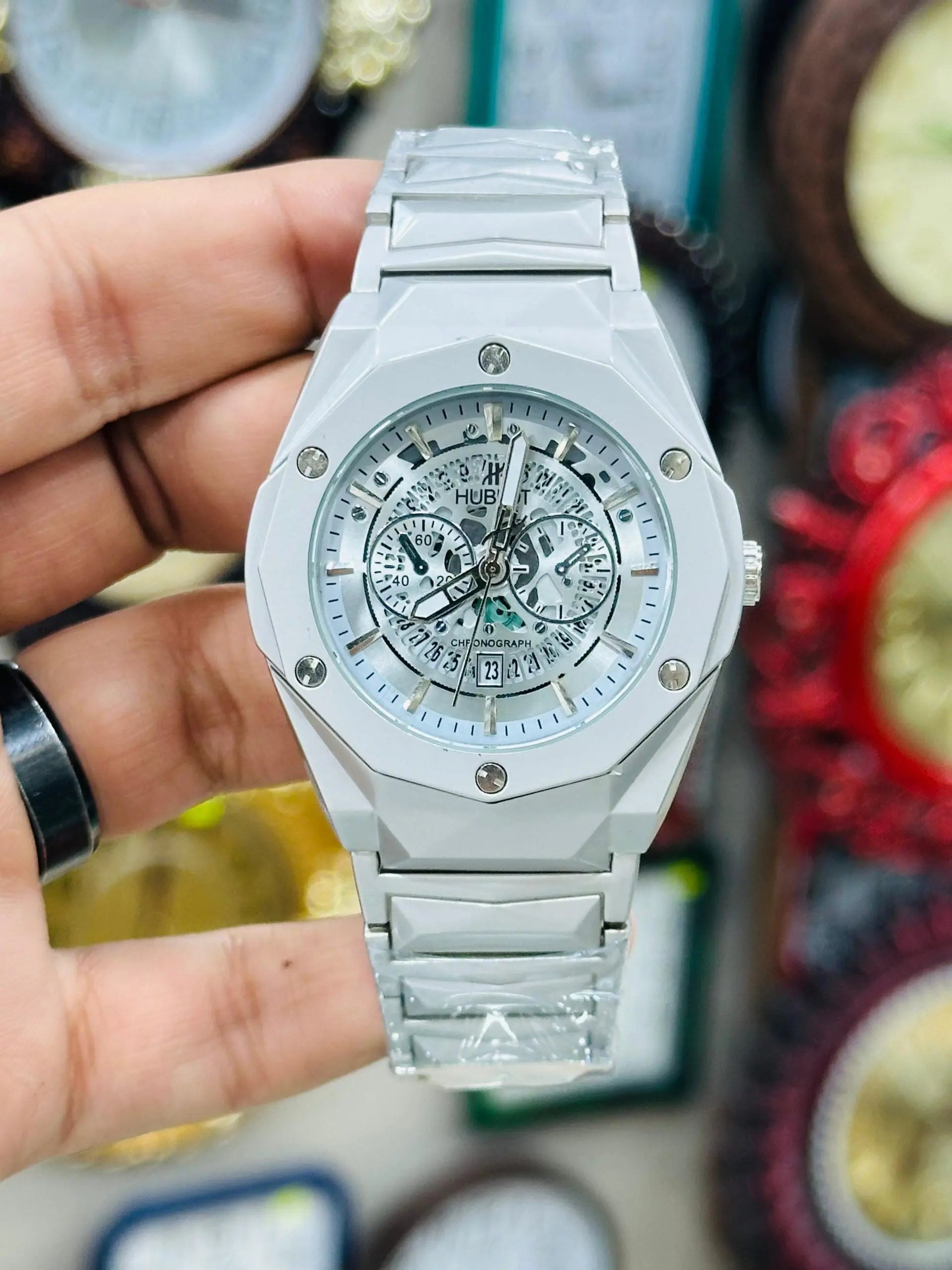 Hublot Diamond Cut Date Watch (Without Box) ZE Enterprises