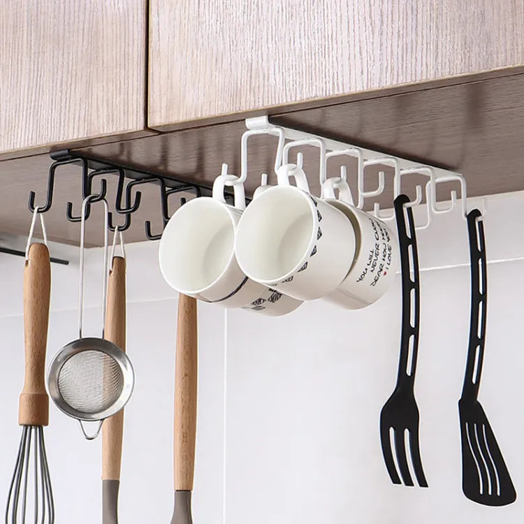 12 hooks Mug Cups Wine Glasses Storage Hooks Kitchen Utensil Ties Belt and Scarf Organizer Hanging Hook Rack Holder Under Cabinet Closet (random color ) ZE Enterprises