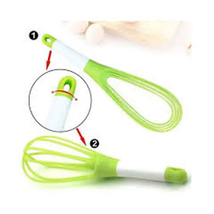 2-in-1 Twist Silicone Whisk Multifunction Egg Beater Foldable Milk and Egg Blender Balloon Flat Whisk ZE Enterprises