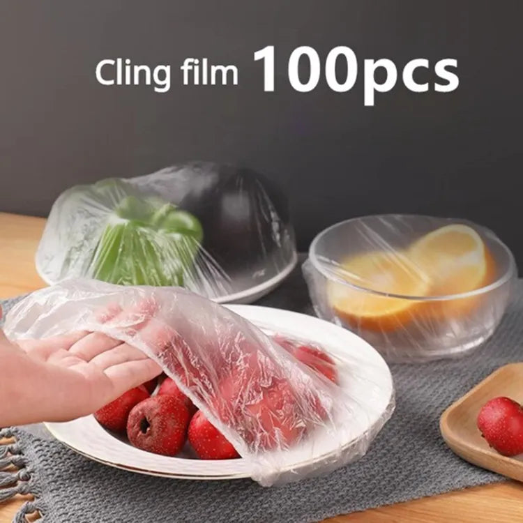 100pc Disposable Cling Film Cover Household Refrigerator Food Fruit Preservation Cover Dust-proof Plastic Fresh-keeping Cover ZE Enterprises