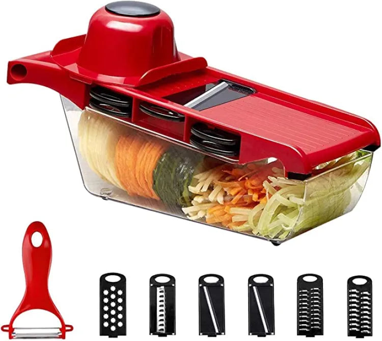 10 in 1 Mandoline Slicer Vegetable Cutter with Stainless Steel Blade Manual Potato Peeler Carrot Cheese Grater Dicer Kitchen Tool ZE Enterprises