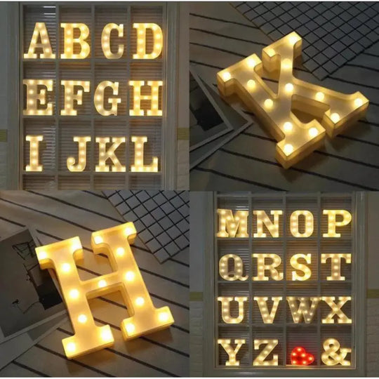 1pcs LED Alphabet Battery Operated All Led Letter A TO Z For Night Lights Wedding Birthday Party For Room and Decoration Using Without Electricity ZE Enterprises