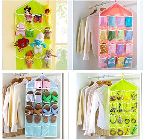 16 Pocket Closet Door Wall Hanging Storage Organizer Bag (Random Color) ZE Enterprises