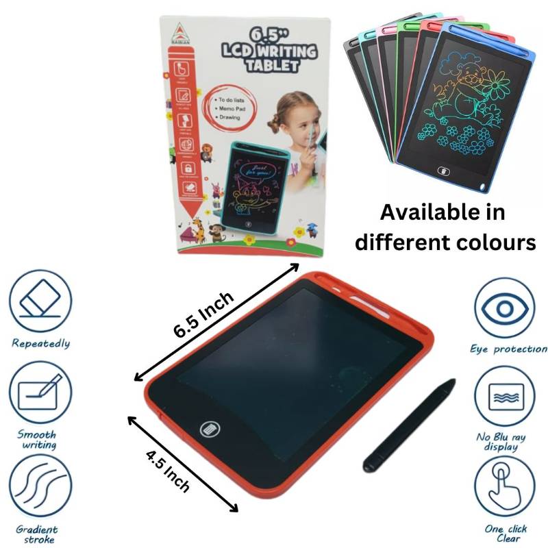 6.5 inch LCD writing tablet for kids - digital drawing pad - erasable writing board - writing pad (random color) ZE Enterprises