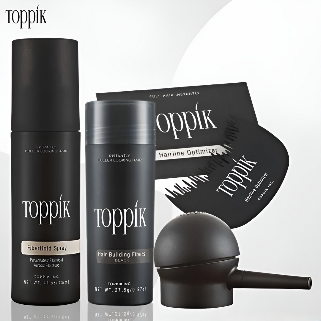 Toppik Hair Building Fiber (27.5g) + Hold Spray + Spray Applicator + Hairline Optimizer Comb ZE Enterprises